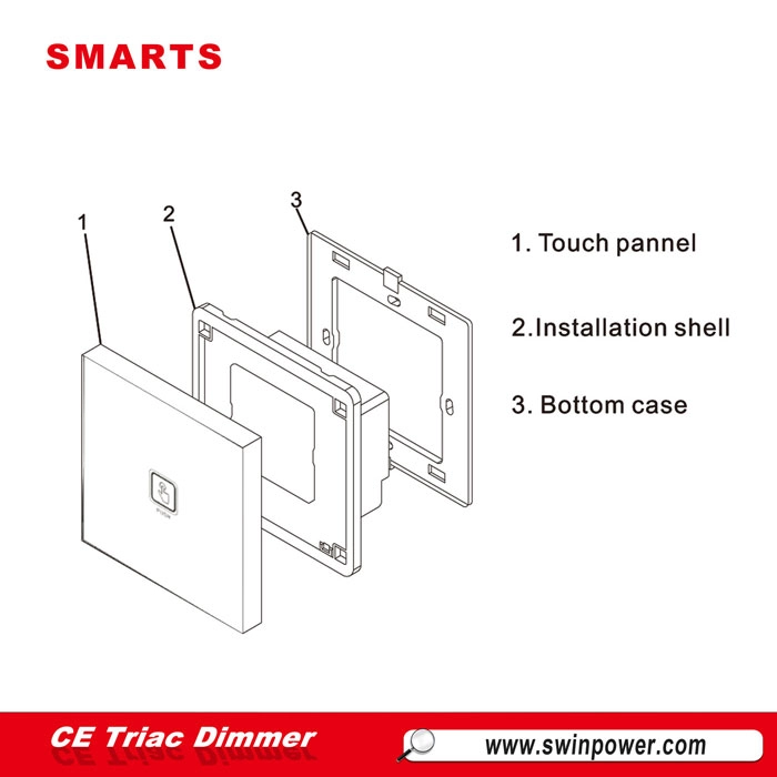 230v 240v luminosité triac bord de fuite gradateur tactile