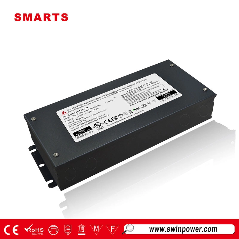 AC 277 volts DC 12 volts 120 W 0-10 V dimmable driver led alimentation