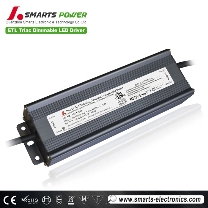 Driver LED dimmable triac haute puissance 24v 120w pour lampe extérieure