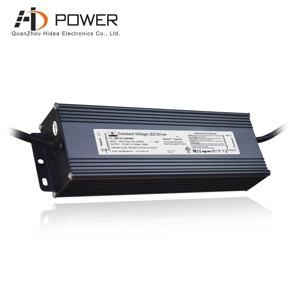 Alimentation led 12v 24v 200w FCC pour bande led extérieure