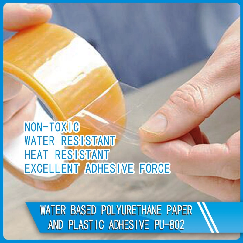 Adhésif polyuréthane à base d'eau pour papier et plastique PU-802