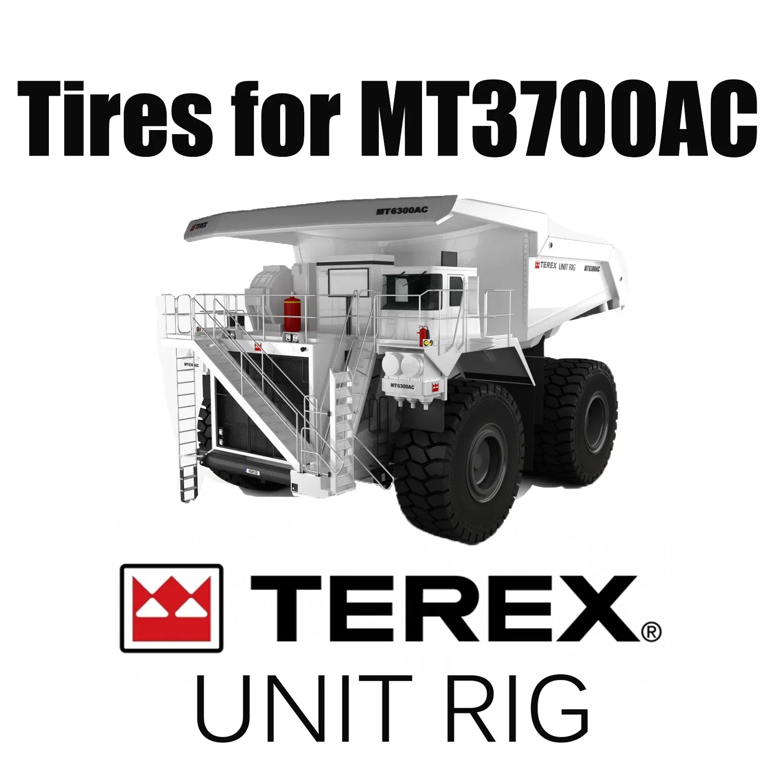 Camion de transport Unit Rig MT3700 AC équipé de pneus miniers 37.00R57 et de pneus de terrassement