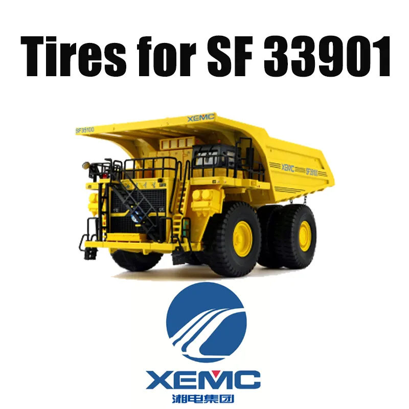 Camions de transport XEMC SF33901 équipés de pneus miniers tout-terrain 50/80R57