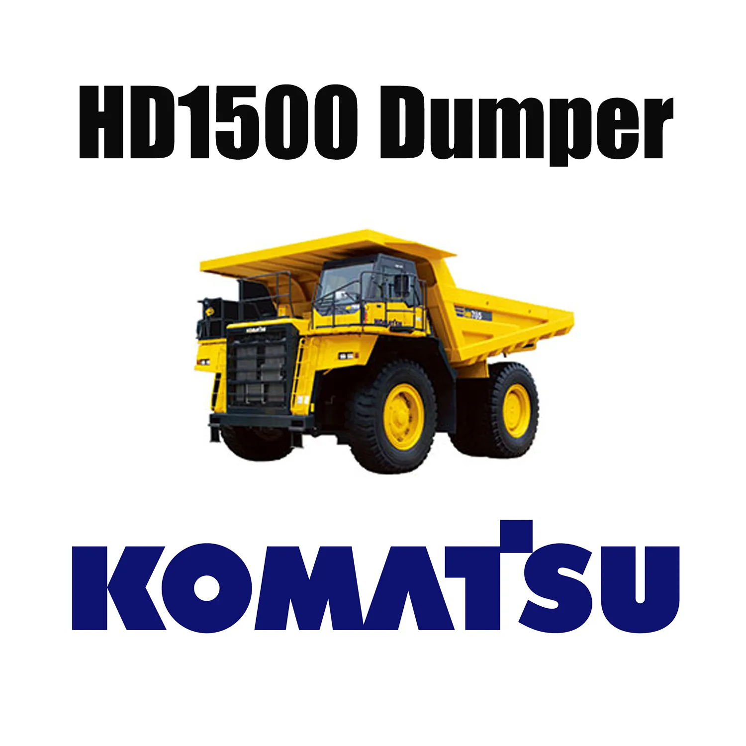 Camion mécanique KOMATSU HD1500 équipé de pneus de terrassement spécialisés 33.00R51