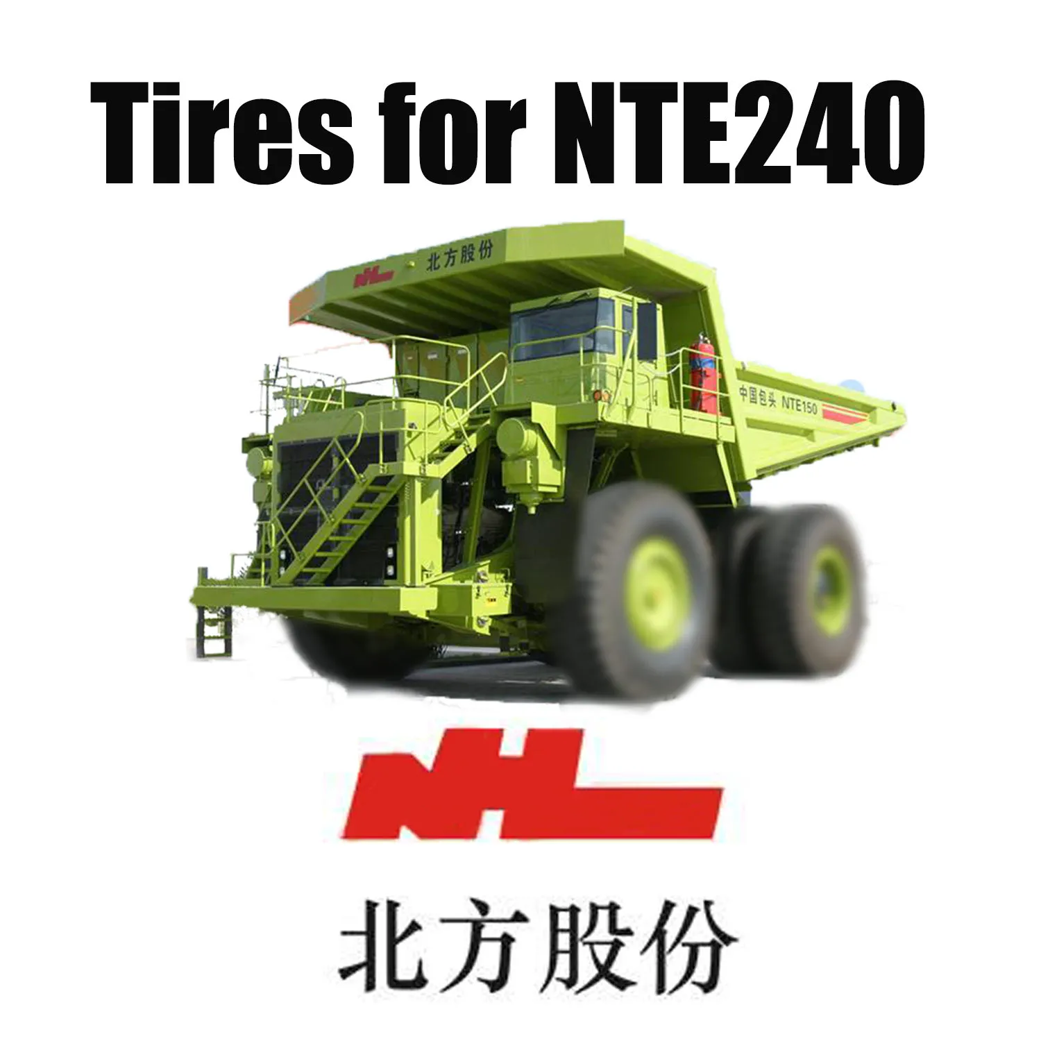 Équipement de transport lourd NTE 240 équipé de pneus OTR tout-terrain 46/90R57