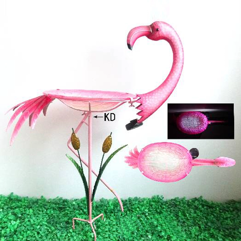 Mangeoire à oiseaux solaire Flamingo Led Bubblers Pieu