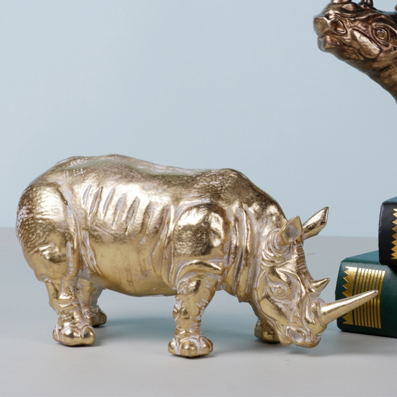 Décor à la maison moderne Statues de rhinocéros Décoration en résine