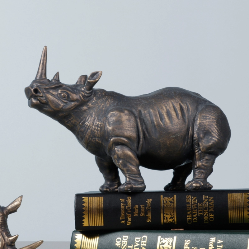 Décor à la maison moderne Statues de rhinocéros Décoration en résine