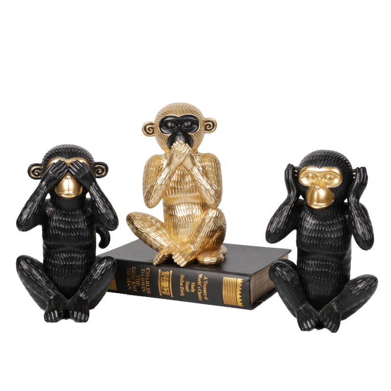 Ensemble de décoration intérieure de trois décors de singes