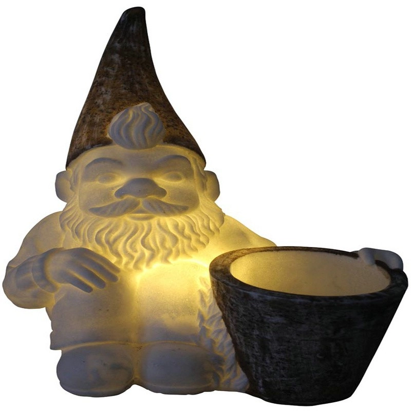 Gnome d'éclairage LED de qualité parfaite avec pot de fleurs pour décoration de jardin et décoration d'intérieur