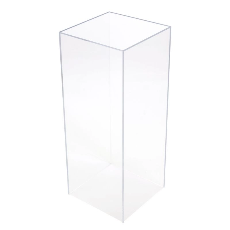 Plinthe de piédestaux au sol carré en acrylique transparent