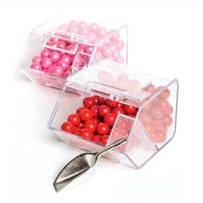 Mini boîte à bonbons de mariage en acrylique parfaite avec couvercle à charnière