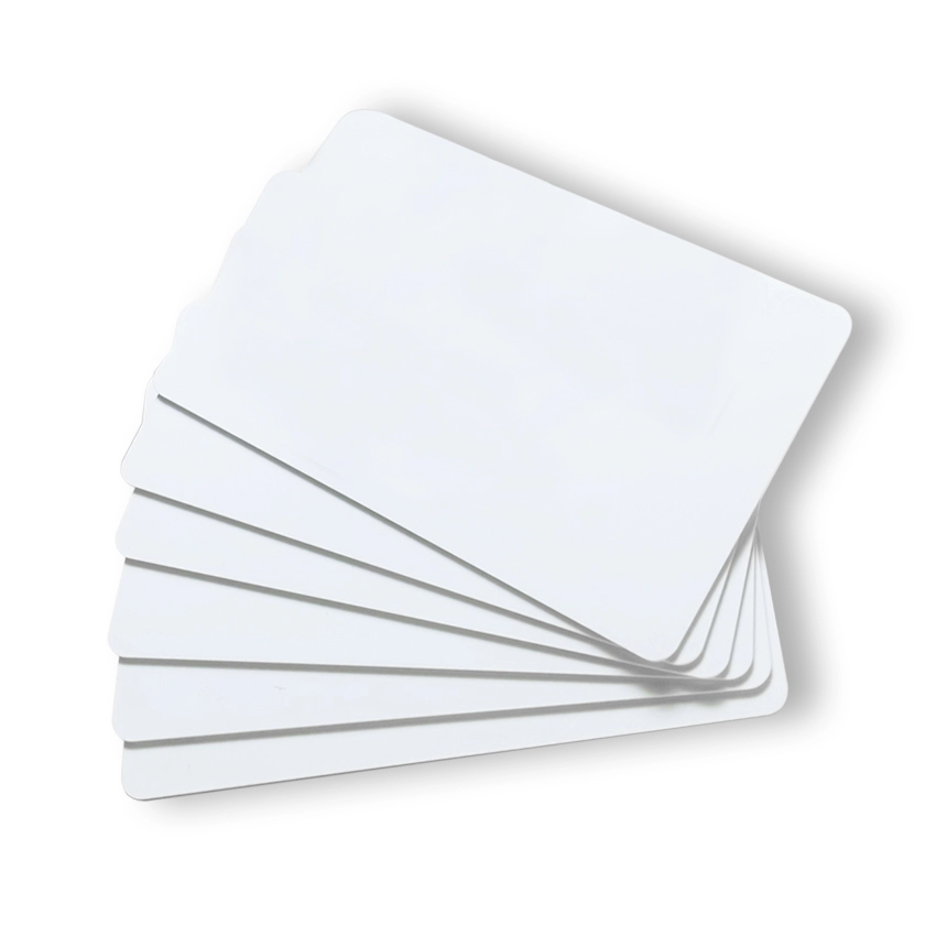 Carte à puce RFID en PVC blanc 13,56 MHz vierge en plastique cr80