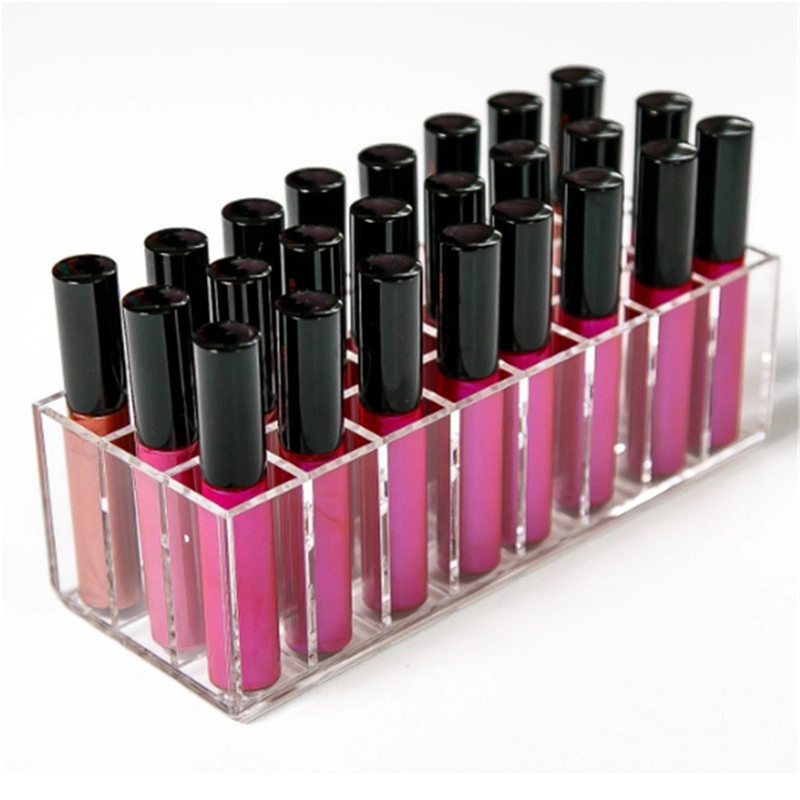 24 fentes porte-rouge à lèvres acrylique organisateur cosmétique maquillage en gros