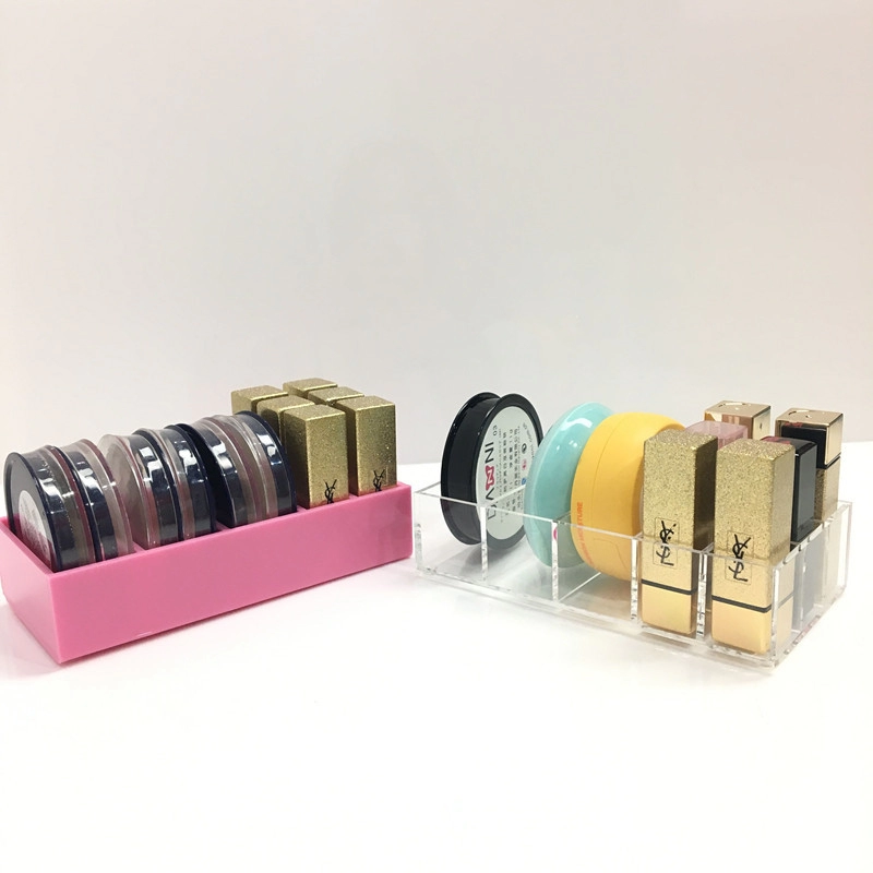 Organisateur compact de maquillage en acrylique rose