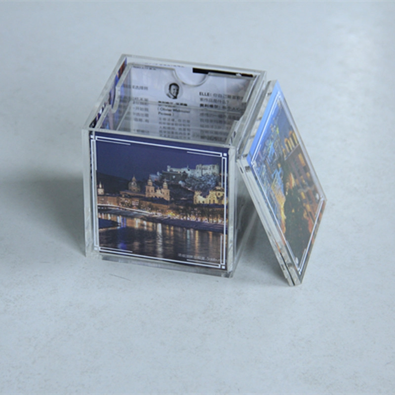 Cadre photo cube en acrylique à cinq côtés de dernière conception