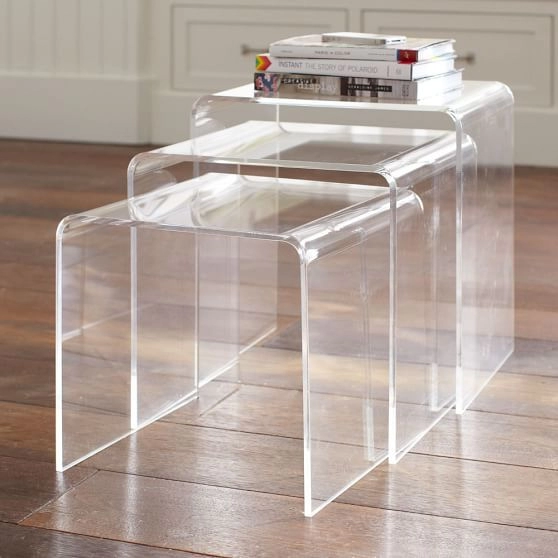 Table console acrylique transparente moderne de 15 mm pour la décoration de la maison