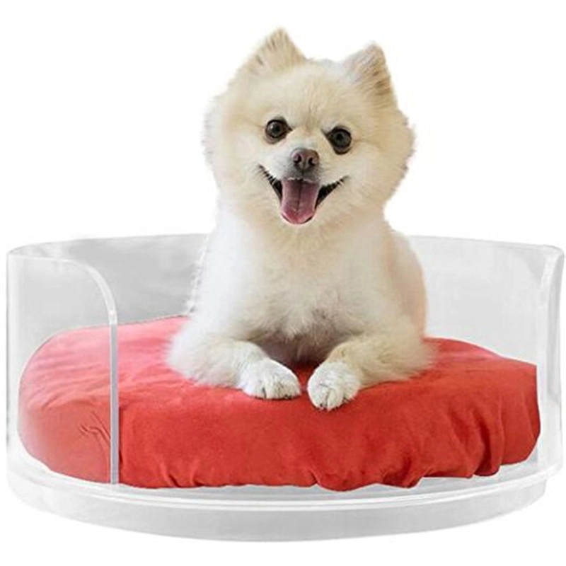 Grand lit pour chien en acrylique transparent