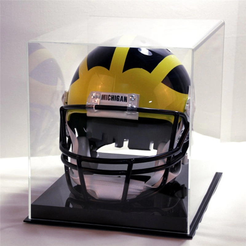 Boîte d'affichage de casque acrylique haute transparence faite à la main personnalisée