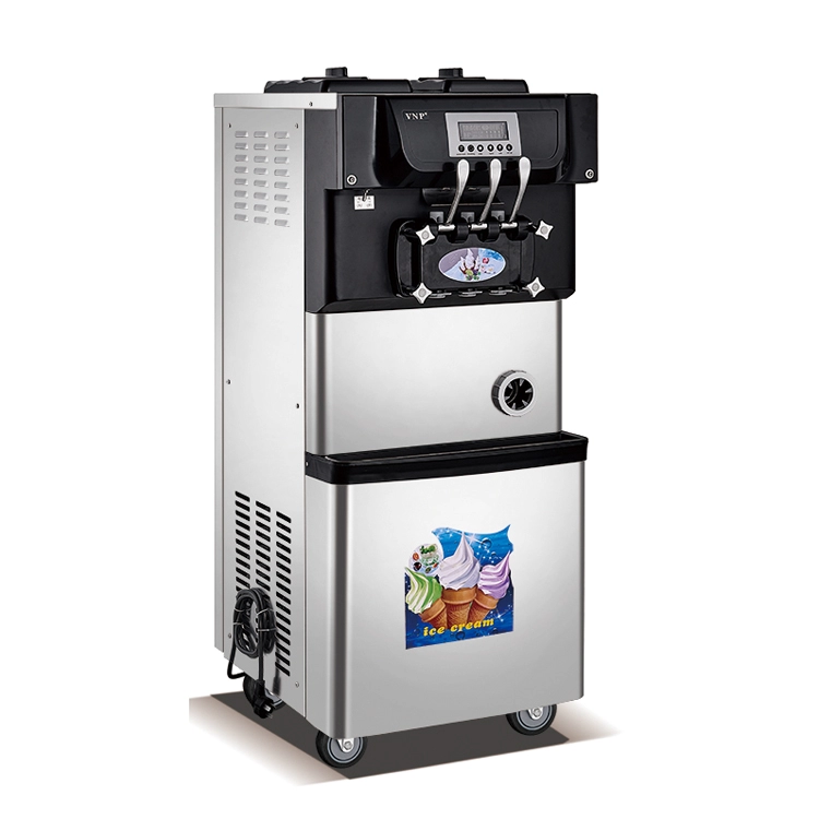 Machine de crème glacée molle électrique de trois saveurs d'acier inoxydable professionnel industriel