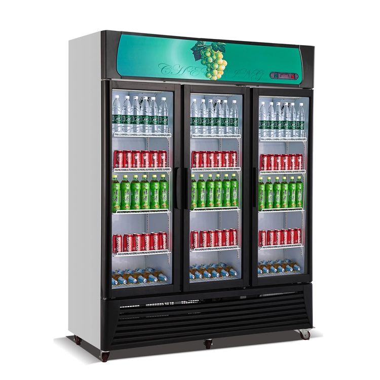 Supermarché réfrigérateur équipement affichage boissons réfrigérateur porte vitrée congélateur et réfrigérateur