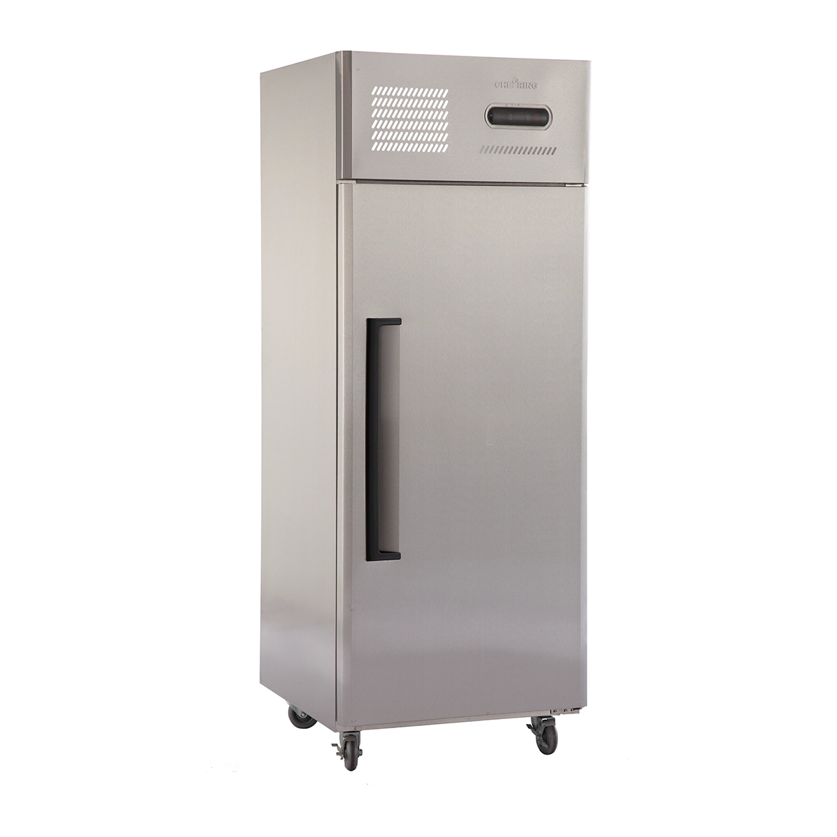 Réfrigérateur congélateur vertical commercial en acier inoxydable à une porte