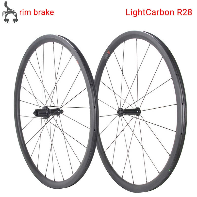 LightCarbon R28 Frein de jante de roue en carbone économique 700C Roue en carbone de route avec des prix bon marché