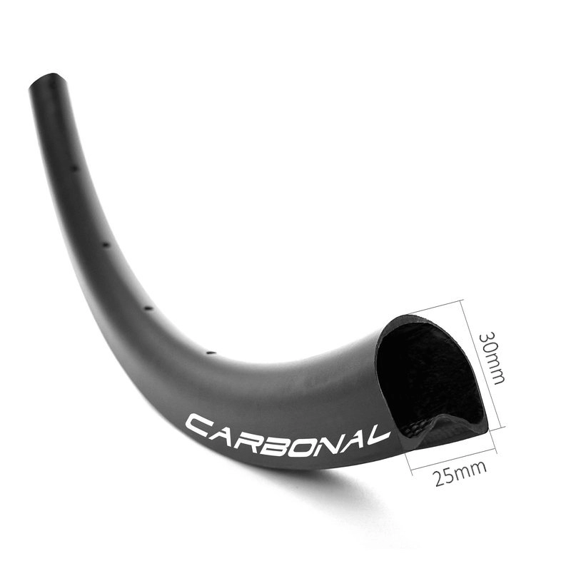 Jante de vélo de cyclocross en carbone léger tubulaire à disque de 30 mm de profondeur
