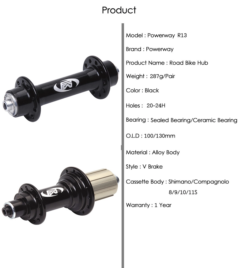 Moyeu Powerway R13 avec roulement en céramique