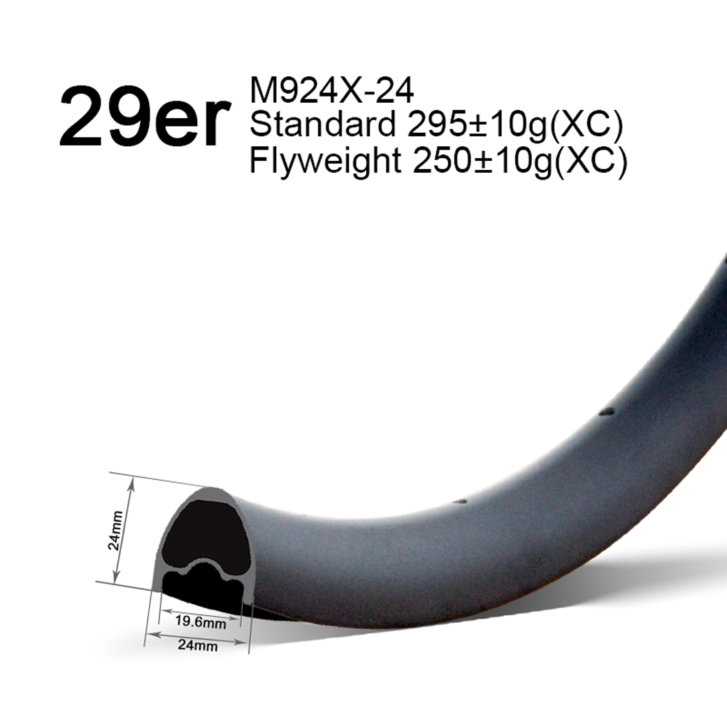 Jantes XC en carbone léger 29er 24 mm de largeur et 24 mm de profondeur