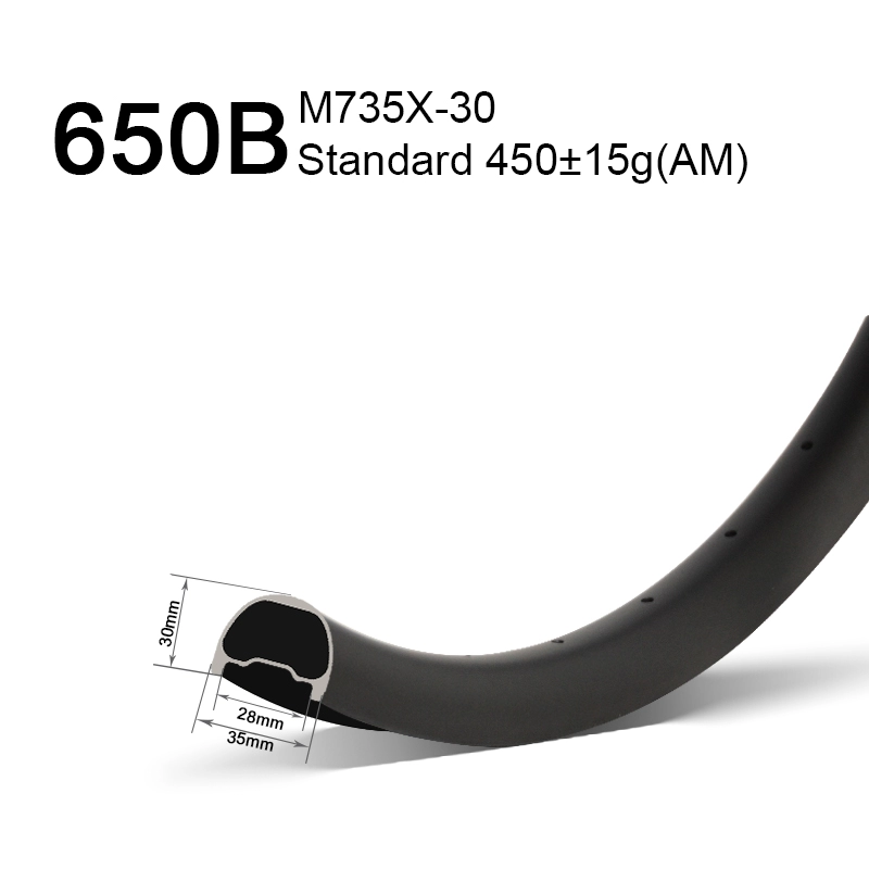 GoFast 650B Jantes en carbone AM de 35 mm de largeur et de 30 mm de profondeur
