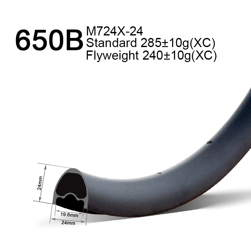 650B 24 mm de largeur 24 mm de profondeur Jantes légères en carbone XC