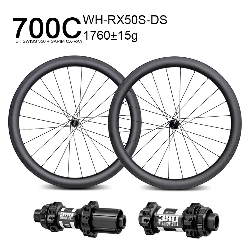 Moyeu GoFast 700c DT Swiss 350 Largeur 25 mm Profondeur 50 mm Disque de roue de route en carbone tubeless