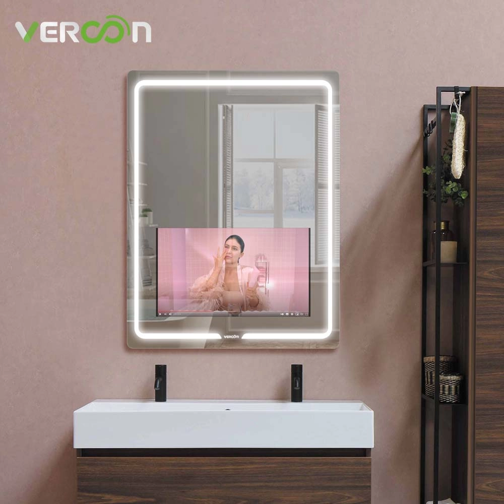 Vercon 21,5 pouces miroir de salle de bain à écran tactile avec TV