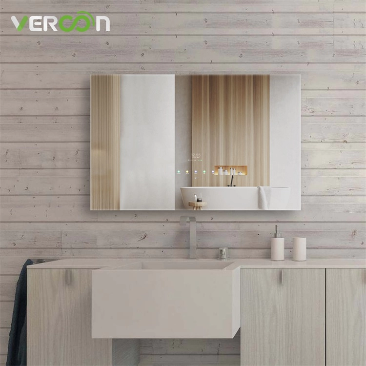 Miroir de salle de bain intelligent à fonctions multiples android os 11 smart tv grand rectangle 1200*800MM