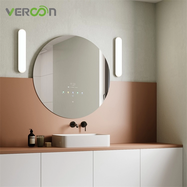Miroir de salle de bains Smart TV Android 10,1 pouces rond avec écran tactile étanche TV