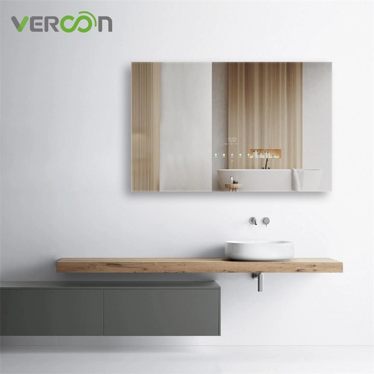 Miroir de salle de bain intelligent à fonctions multiples android os 11 smart tv grand rectangle 1200*800MM
