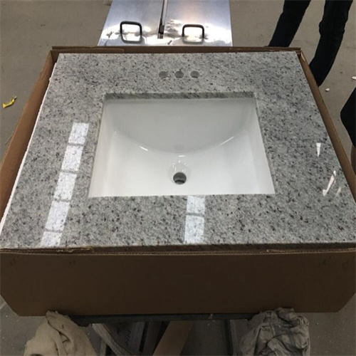 Dessus de meuble-lavabo en granit blanc Kashimir