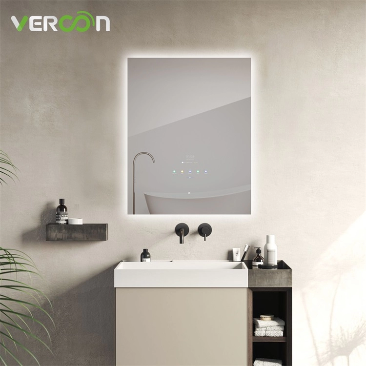 Miroir de salle de bain intelligent éclairé par LED étanche IP65 avec haut-parleur Bluetooth