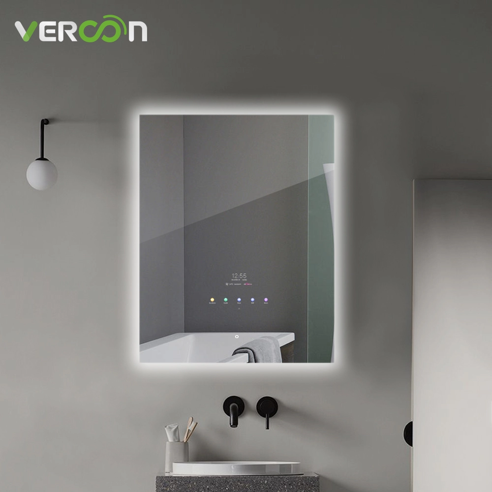 Miroir de salle de bain éclairé par LED à écran tactile étanche IP65