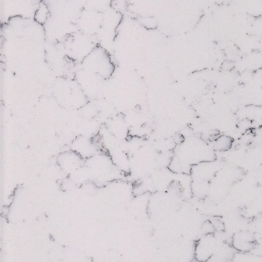 Matériau de comptoir en quartz blanc moyen avec échantillons de quartz - OP6305