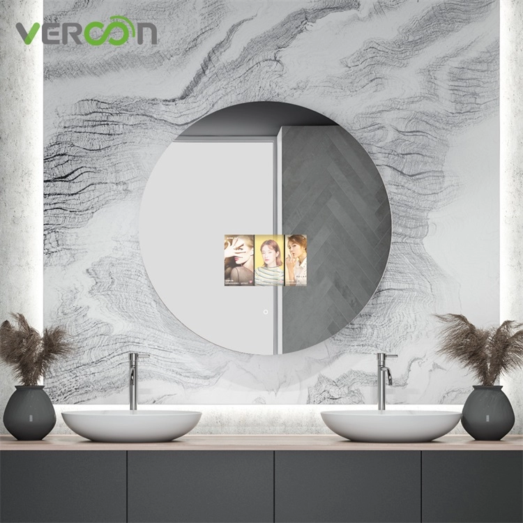 Miroir intelligent rond Vercon avec miroir de courtoisie à led lumineux