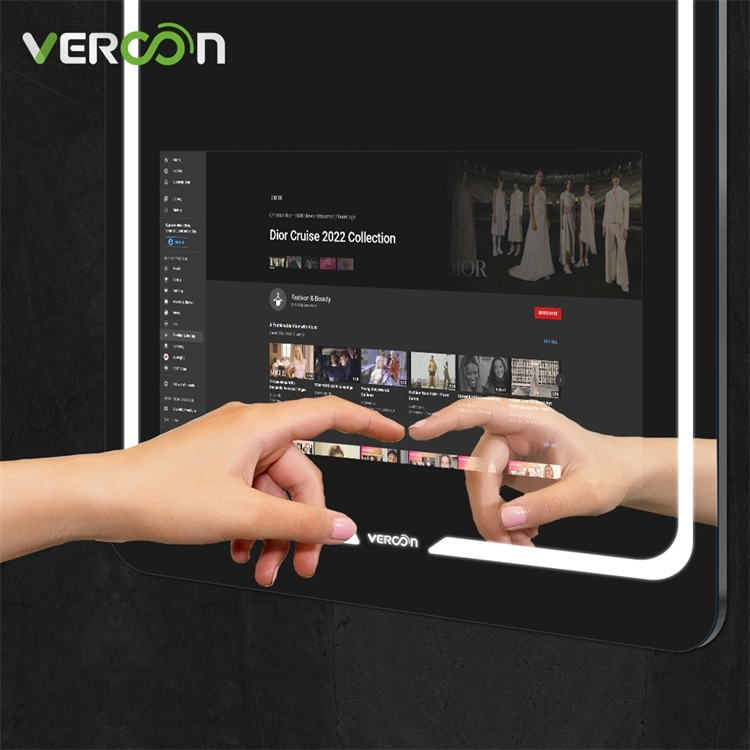 Vercon Espejos Inteligentes Android Écran Tactile Smart Salle De Bains Miroir Tv Magic Mirror in Estate