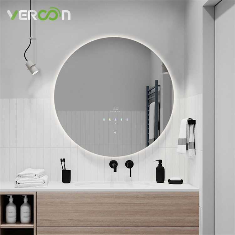 Miroir intelligent LED Connect WiFi Watch TV Écran tactile Miroir rond rétroéclairé de 600 mm
