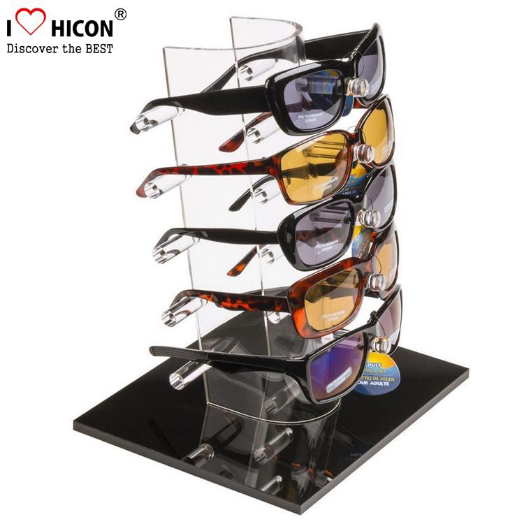 Support de support d'affichage de lunettes de soleil en acrylique transparent de comptoir populaire