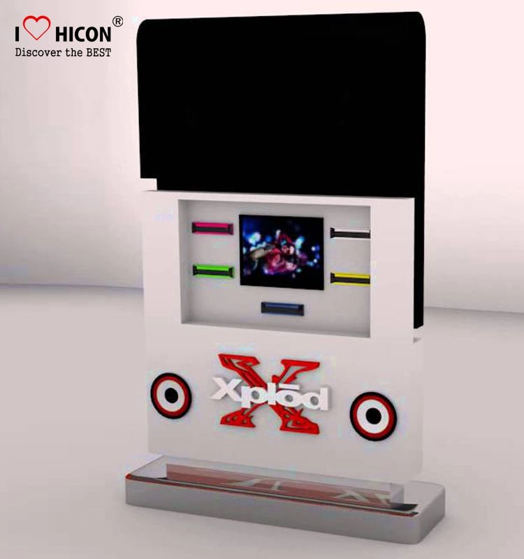 Affichage audio-vidéo de table en bois de magasin de détail à fort impact avec l'écran