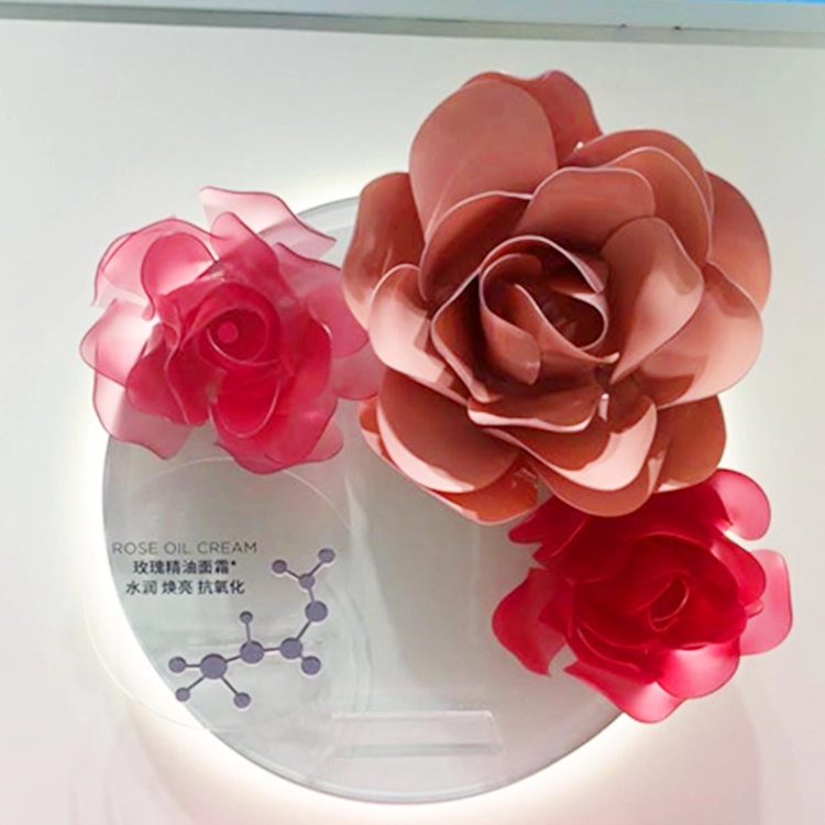 Accessoires de fleur de rose en acrylique pour la décoration de mariage d'affichage de fenêtre
