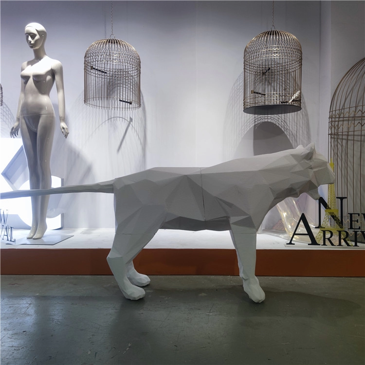 statue de panthère en fibre de verre de conception abstraite en gros