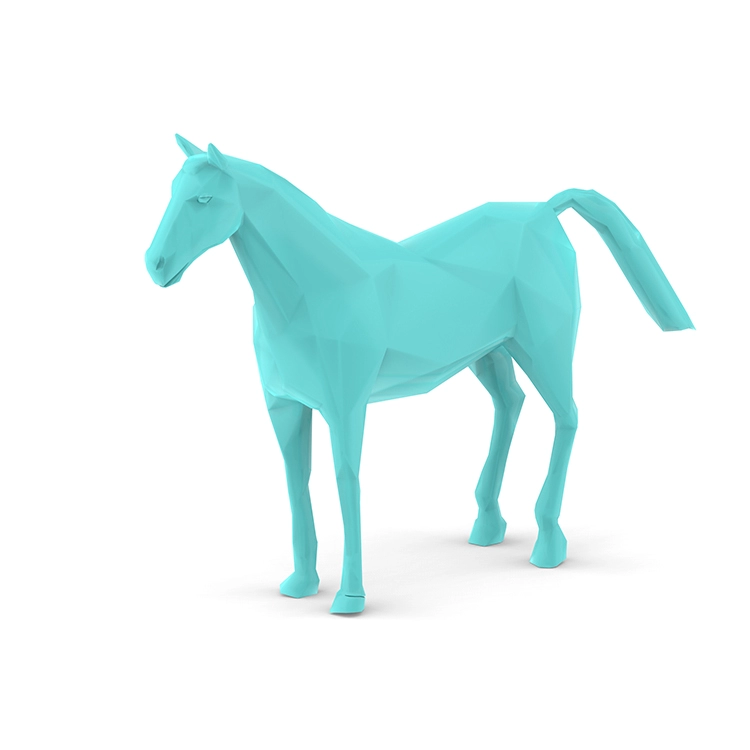 Statue de cheval en fibre de verre à géométrie abstraite vente chaude