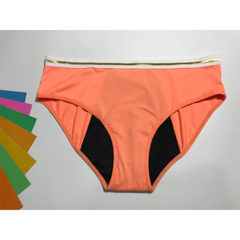 Culotte menstruelle étanche orange fluo